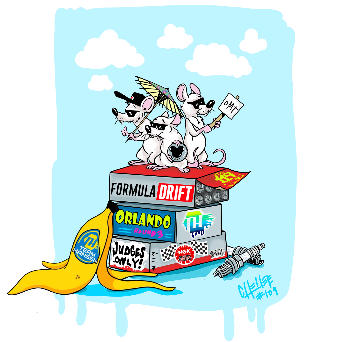 Team Hansen Formula Drift 2024 ALL 8 Rounds Sticker Collection