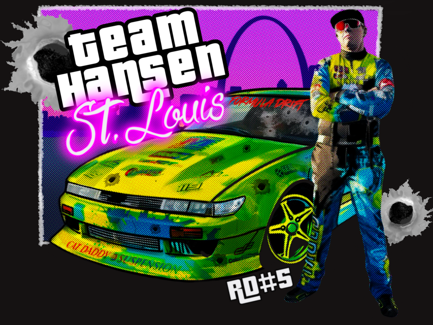 Team Hansen Formula Drift 2024 ALL 8 Rounds Sticker Collection